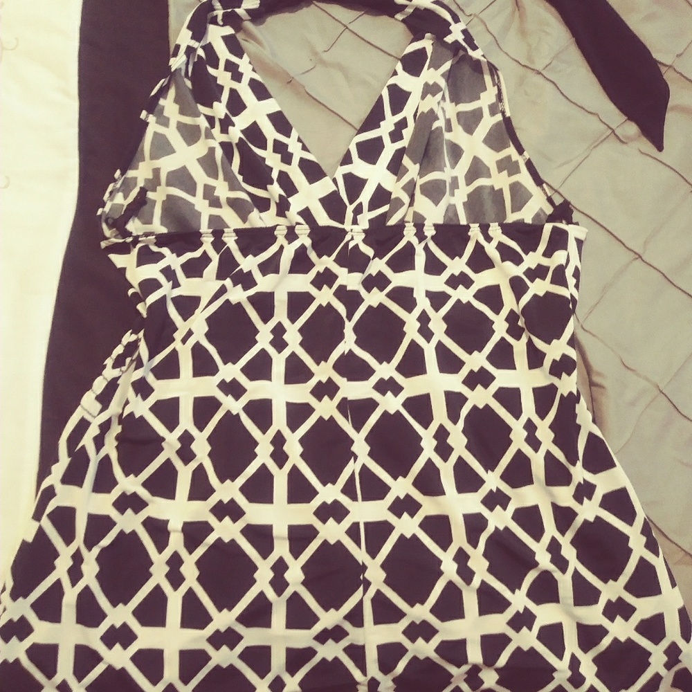 M.K.M Black and White Halter Top.